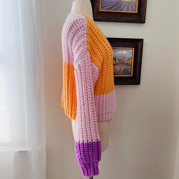 Wild Fable Color Block Chunky Knit Sweater Size Medium - Picture 5 of 9